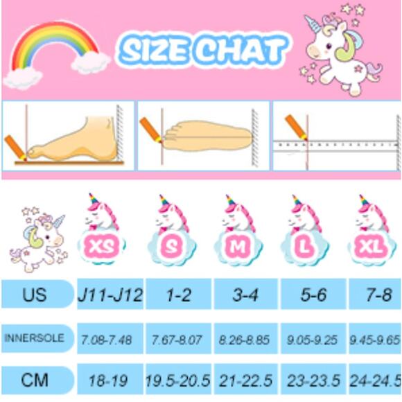 LIKU PINK Unicorn Quad Roller Skates Light Up Wheels SZ Kids US 1-2 - Picture 13 of 13